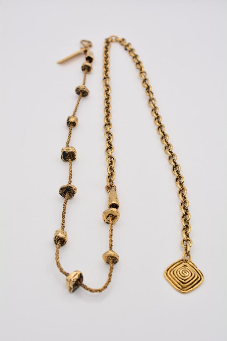 New York Studio Vintage Chain Belt Antiqued Gold Heavy Made in Italy 18"-40"
